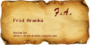 Frid Aranka névjegykártya